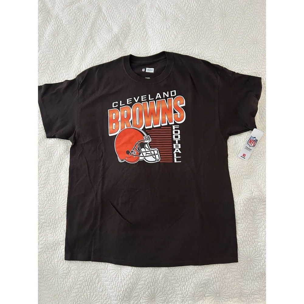 NFL Team Apparel Cleveland Browns Short Sleeve T-Shirt Brown Size XL